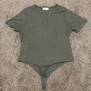 Olive Green Short Sleeve Bodysuit